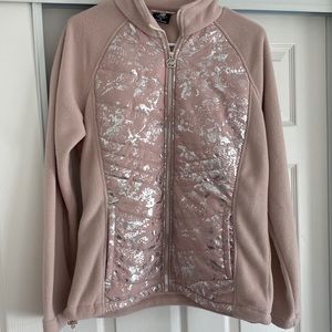 New balance fleece jacket with silver metallic design!